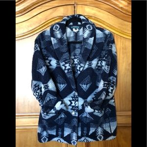 Vintage Lauren Ralph Lauren petite teddy fleece Aztec print